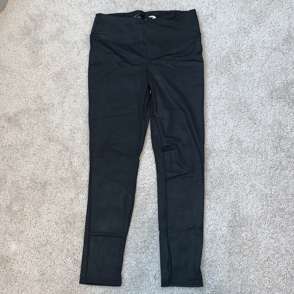 Seven 7 Faux Leather High Rise Black Leggings Sz L